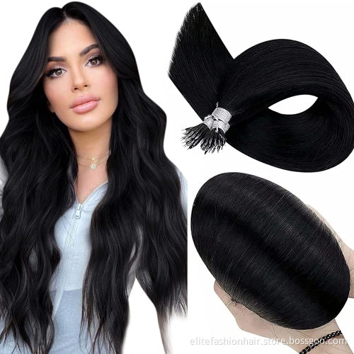 Wholesale high quality No any split ends straight double drawn remy human nano hair extensions Nano tip hair Nano Ring Hair
